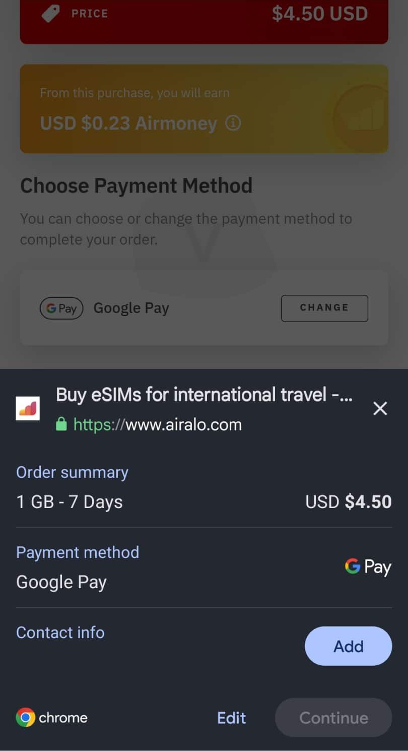 Order eSIM data Airalo